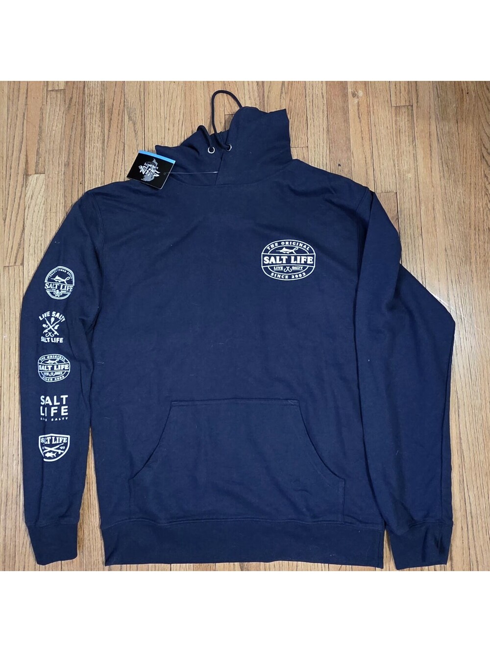 Salt Life Men's L Hoodie Sweatshirt Navy Blue Long Sleeve